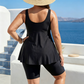 Costum de baie tip tankini cu top lejer și șorturi pentru femei