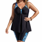 Costum de baie tip tankini cu top lejer și șorturi pentru femei