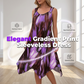 Rochie elegantă fără mâneci, cu imprimeu gradient