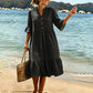 Women's Summer Polka Dot Dress with Ruffle Sleeves