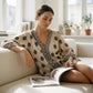 Bluză pentru femei cu imprimeu boho și decolteu în V