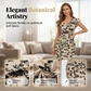 Rochie tip wrap cu imprimeu, decolteu în V, pentru femei, mărimi mari