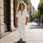 Rochie Maxi pentru Femei, Culoare Unitară, Stil Minimalist