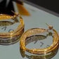 Cercei eleganti pentru femei, din aur răsucit, tip cerc