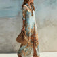 ⏰Rochie Maxi Elegantă cu Imprimeu Retro pentru Femei