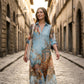 ⏰Rochie Maxi Elegantă cu Imprimeu Retro pentru Femei
