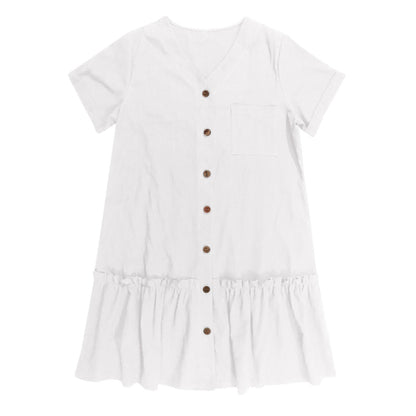 Rochie casual din bumbac și in