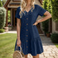 Rochie casual din bumbac și in