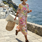 Rochie pentru femei cu imprimeu floral, croială lejeră