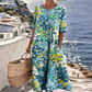 Rochie pentru femei cu imprimeu floral, croială lejeră