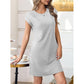 Rochie pentru femei cu guler rotund, culoare uni