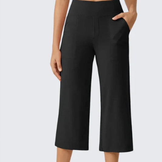 Pantaloni Casual pentru Femei, cu Talie Înaltă și Croială Evazată, Scurți