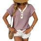 Women's Casual V-Neck Button Knit Top