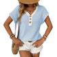 Women's Casual V-Neck Button Knit Top