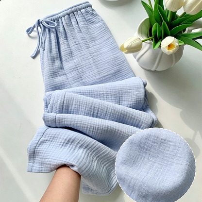 Pantaloni de casă din bumbac cu talie elastică pentru femei