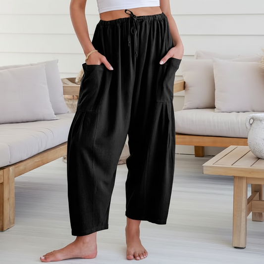Pantaloni largi, uni, pentru femei