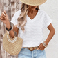 Women's Elegant Short Sleeve V-Neck Top