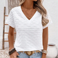 Women's Elegant Short Sleeve V-Neck Top