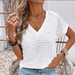 Women's Elegant Short Sleeve V-Neck Top