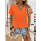Women's Elegant Short Sleeve V-Neck Top
