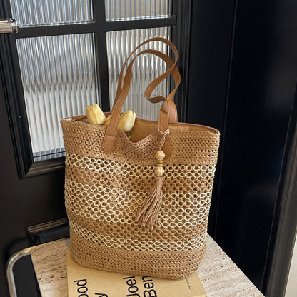 👜 REDUCERE DE 50% PENTRU O PERIOADĂ LIMITATĂ! 🏖️ Geantă de umăr din paie pentru femei – Spațioasă, ușoară și cu un stil aerisit 🌴