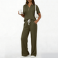 Set de 2 piese: Top și Pantaloni Tricotați cu Nervuri pentru Femei