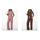 Set de 2 piese: Top și Pantaloni Tricotați cu Nervuri pentru Femei