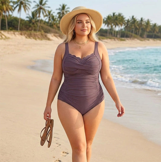 Costum de baie dintr-o singură piesă, clasic, pentru femei, mărimi plus
