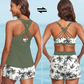 Costum de baie tip tankini pentru femei, set 3 piese cu pantaloni scurți