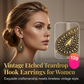 Vintage Etched Teardrop Hook Earrings for Women