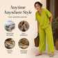 Women's V-Neck Top & Wide-Leg Pants Set