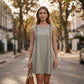 Rochie elegantă pentru femei, fără mâneci, cu volane