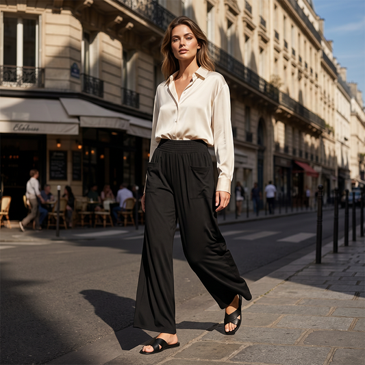 Pantaloni casual pentru femei, cu croi larg