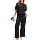Set de bluză și pantaloni casual din material moale pentru femei