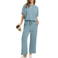 Set de bluză și pantaloni casual din material moale pentru femei
