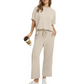Set de bluză și pantaloni casual din material moale pentru femei