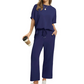 Set de bluză și pantaloni casual din material moale pentru femei
