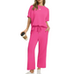 Set de bluză și pantaloni casual din material moale pentru femei