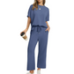 Set de bluză și pantaloni casual din material moale pentru femei