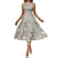 👗 Rochie casual pentru femei, fără mâneci, cu imprimeu floral