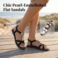 Women Flat Sandals with Pearls
