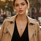 Infinity Heart Cross Necklace with Wing Pendant