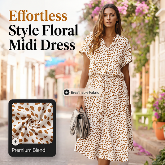 Rochie midi casual cu imprimeu floral pentru femei