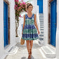 Women's Sleeveless V-Neck Tie-Dye Dress