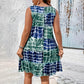 Women's Sleeveless V-Neck Tie-Dye Dress