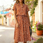 Women Casual Floral Printed Midi Dress