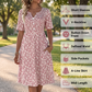 Rochie casual pentru femei, cu decolteu în V, imprimeu și buzunare