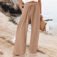 Pantaloni casual pentru femei, cu talie înaltă și picior larg