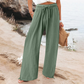 Pantaloni casual pentru femei, cu talie înaltă și picior larg