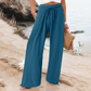 Pantaloni casual pentru femei, cu talie înaltă și picior larg